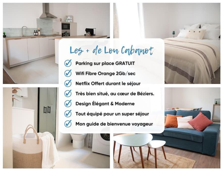 Lou Cabanot - Appartement Lumineux 3 Chambres - Parking Gratuit Béziers Esterno foto